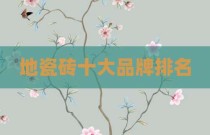 地瓷砖十大品牌排名