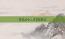 辞职的十大标准是什么