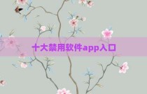 十大禁用软件app入口