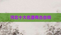 河北十大名酒有丛台吗
