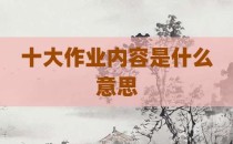十大作业内容是什么意思