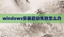 windows安装启动失败怎么办
