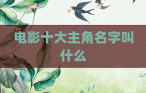 电影十大主角名字叫什么
