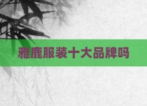 雅鹿服装十大品牌吗