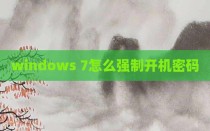 windows 7怎么强制开机密码