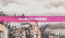 2016晋江十大优秀现言