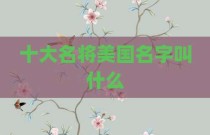十大名将美国名字叫什么