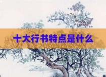 十大行书特点是什么