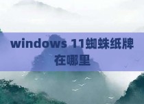 windows 11蜘蛛纸牌在哪里