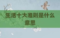 生活十大准则是什么意思