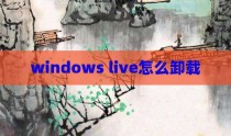 windows live怎么卸载