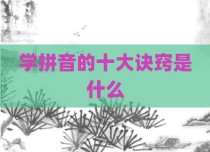 学拼音的十大诀窍是什么