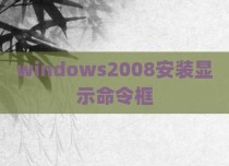 windows2008安装显示命令框