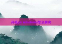 开机pe windows怎么解决