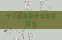十大纲领是什么时间提出