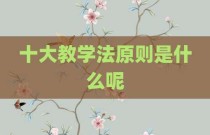 十大教学法原则是什么呢