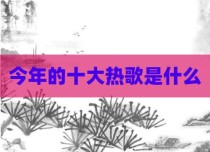 今年的十大热歌是什么