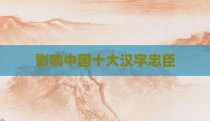 影响中国十大汉字忠臣