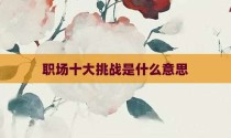 职场十大挑战是什么意思