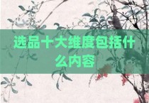 选品十大维度包括什么内容