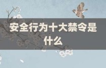 安全行为十大禁令是什么