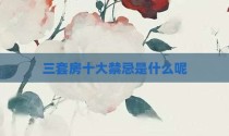 三套房十大禁忌是什么呢