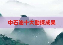 中石油十大勘探成果