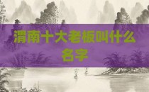 渭南十大老板叫什么名字