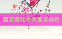 酒泉西北十大首富排名