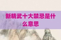 新精武十大禁忌是什么意思