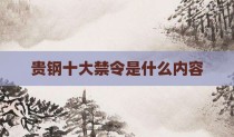 贵钢十大禁令是什么内容