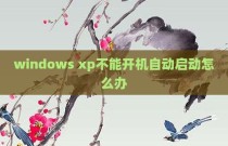 windows xp不能开机自动启动怎么办