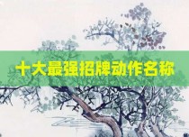 十大最强招牌动作名称