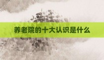 养老院的十大认识是什么