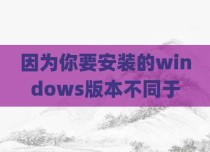 因为你要安装的windows版本不同于