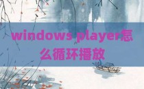 windows player怎么循环播放
