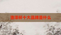浩泽杯十大品牌是什么