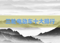 三轮电动车十大排行