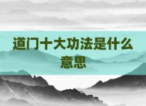 道门十大功法是什么意思