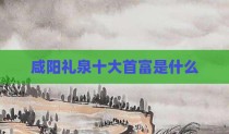 咸阳礼泉十大首富是什么