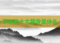 铲车的十大禁令是什么