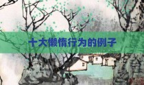十大懒惰行为的例子