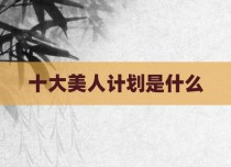 十大美人计划是什么