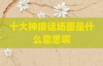 十大神接话场面是什么意思啊