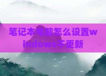 笔记本电脑怎么设置windows不更新