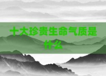 十大珍贵生命气质是什么