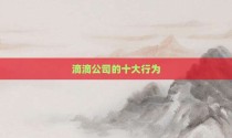 滴滴公司的十大行为