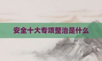 安全十大专项整治是什么