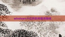 windows十亿升软件能清除吗