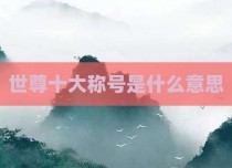 世尊十大称号是什么意思